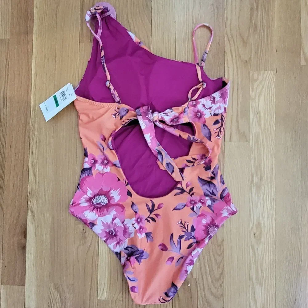 Becca Virtue In Full Bloom Arabella Floral Print One Shoulder One Piece … - Picture 11 of 14